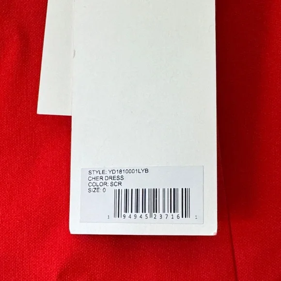 NWT Likely Cher Red Feather Cuff Dress, 0 - Picture 6 of 6